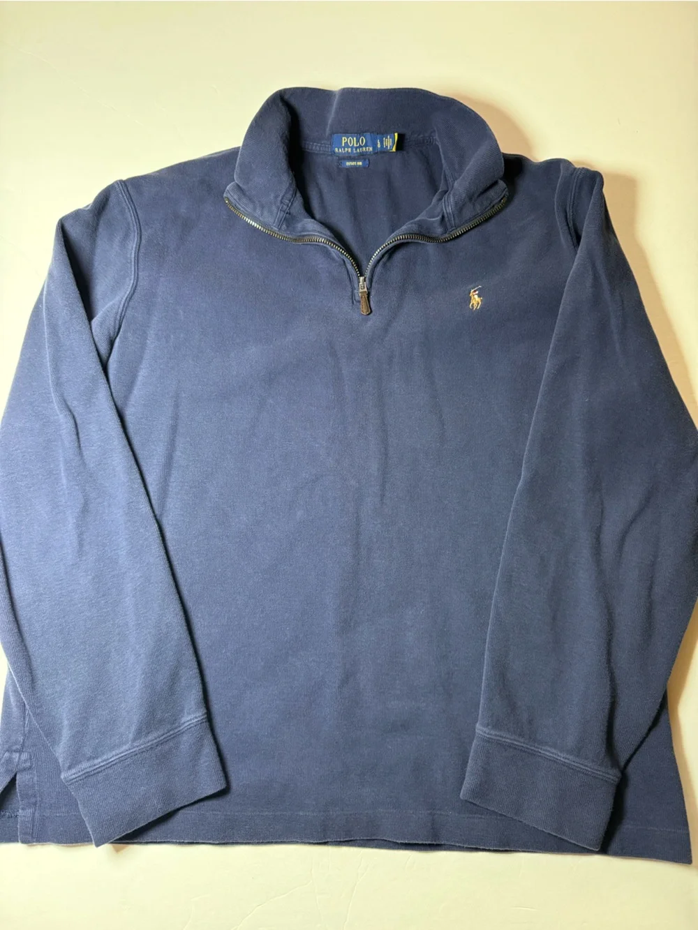 Polo by Ralph Lauren Navy Quarter-Zip Pullover with Pony Logo